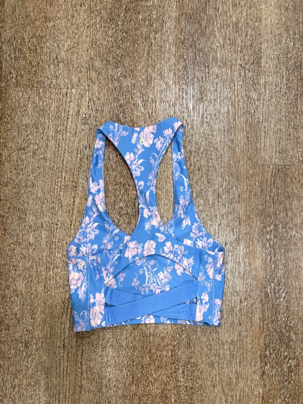 Spiritual Gangster Blue Floral Matching Set - Racerback Sports Bra & Leggings - Picture 6 of 8